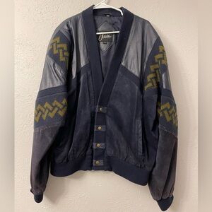 Vintage Men’s Leather, Suede and Knit Jacket